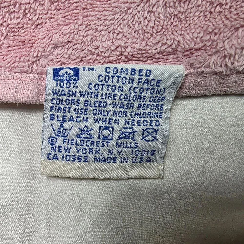 Vintage Royal Velvet By Fieldcrest Pink Bath Towel 100% Cotton Plush Absorbent